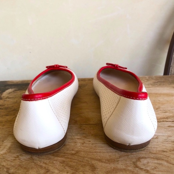 PRADA Cute Leather Flats Red Capped Toe Bow ITALY - Picture 8 of 12